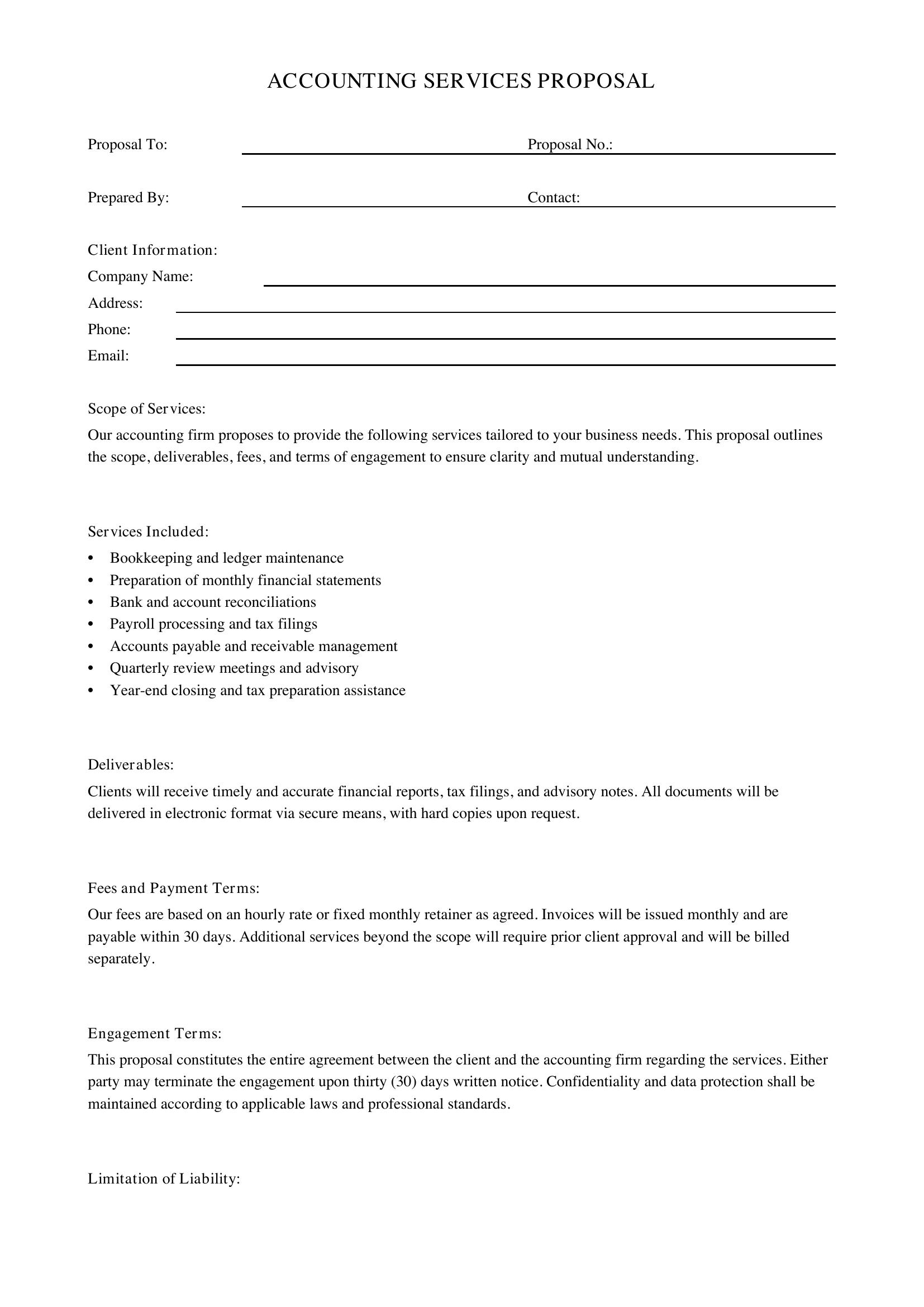 Accounting Proposal Template