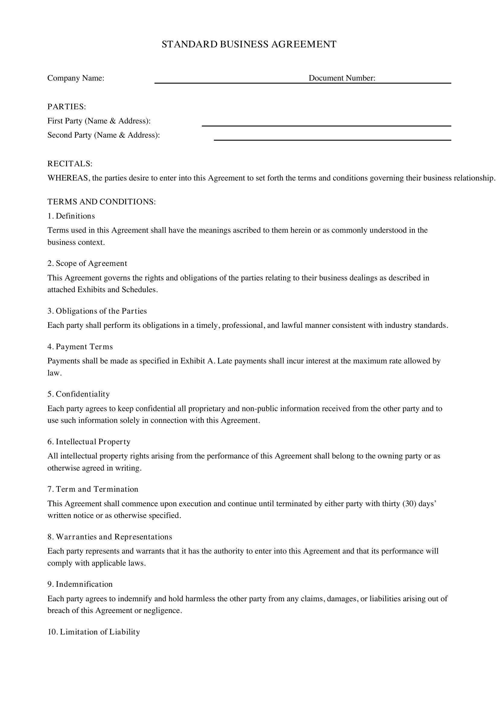 Business Document Template