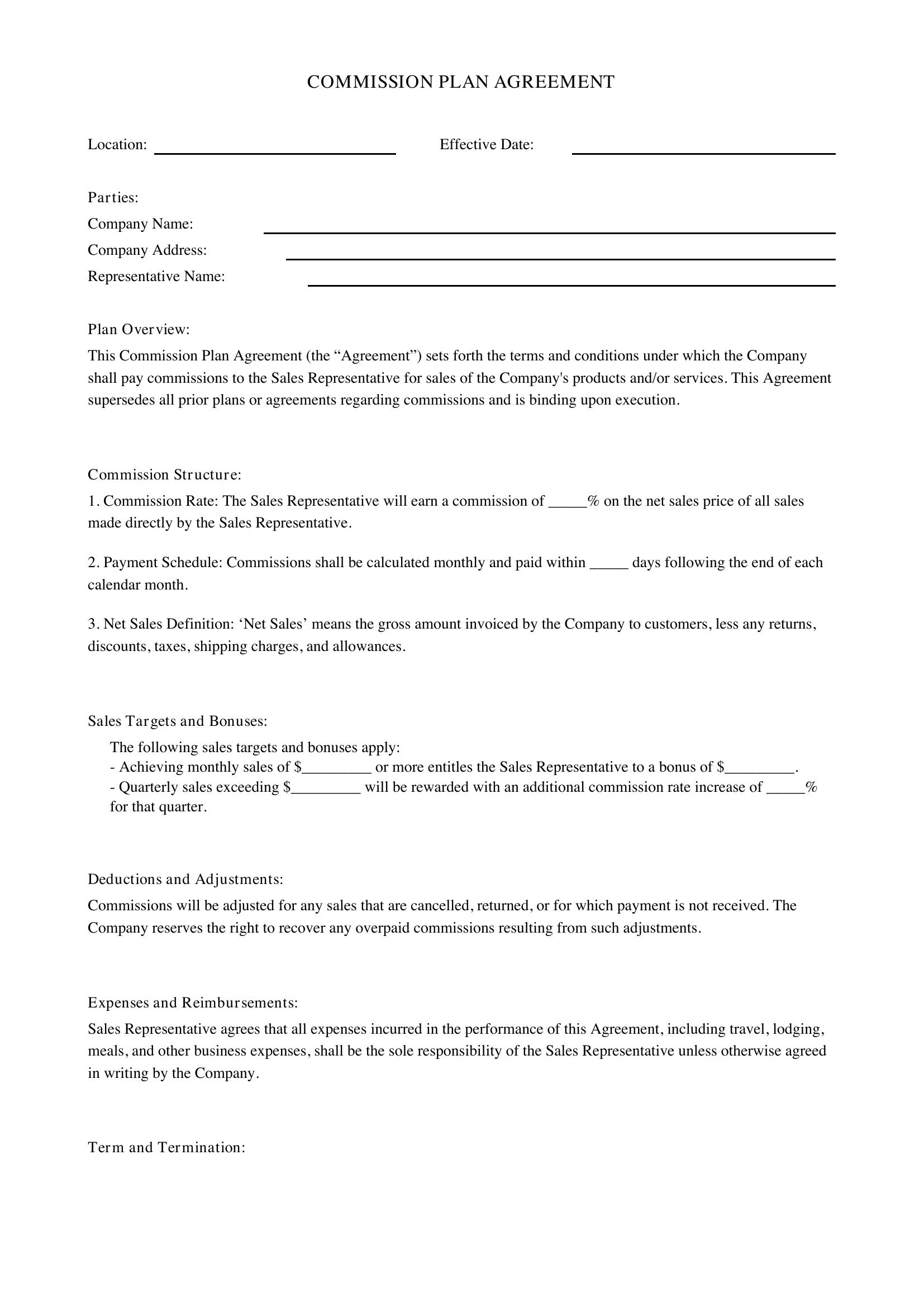 Commission Plan Template