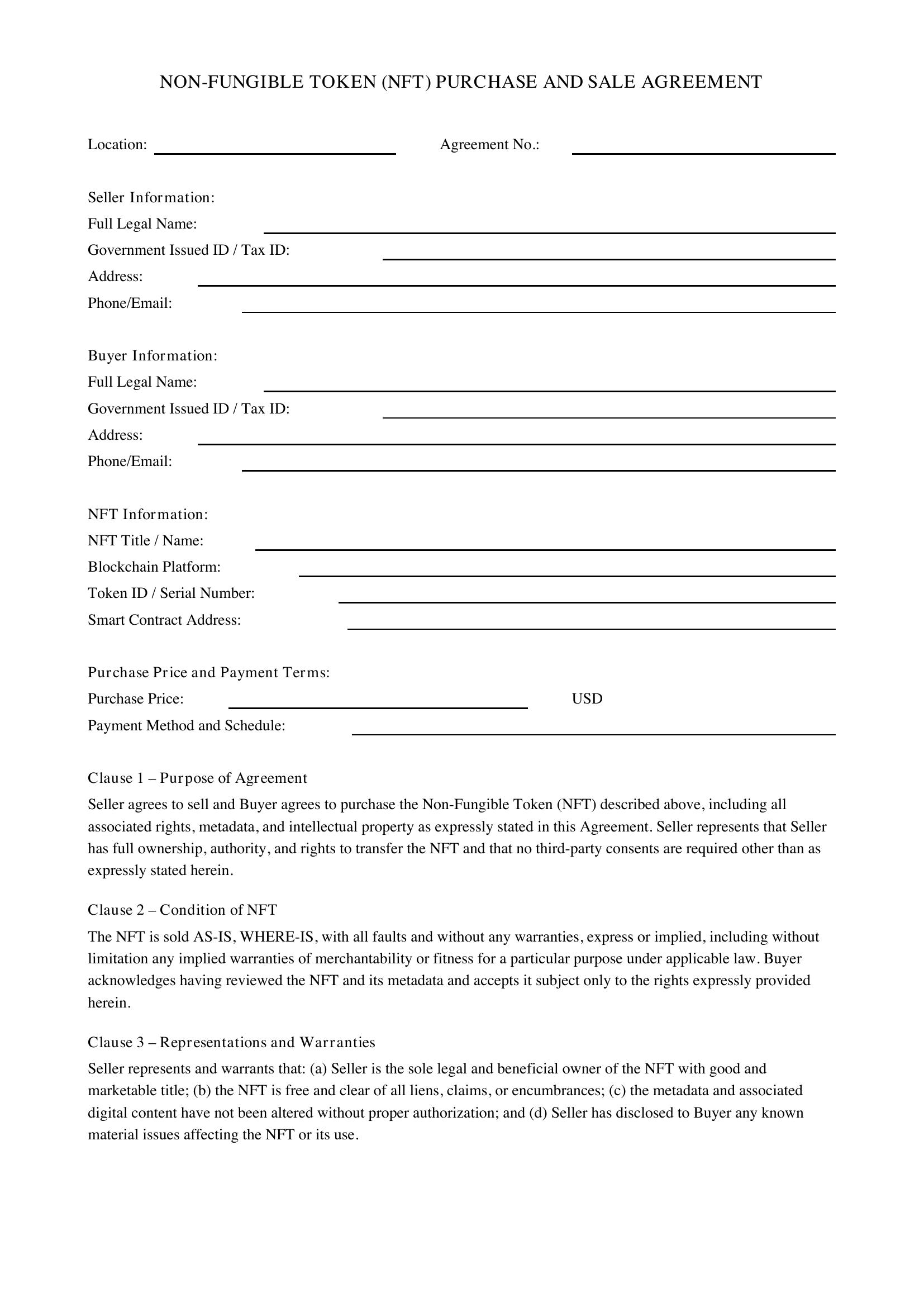 Nft Contract Template