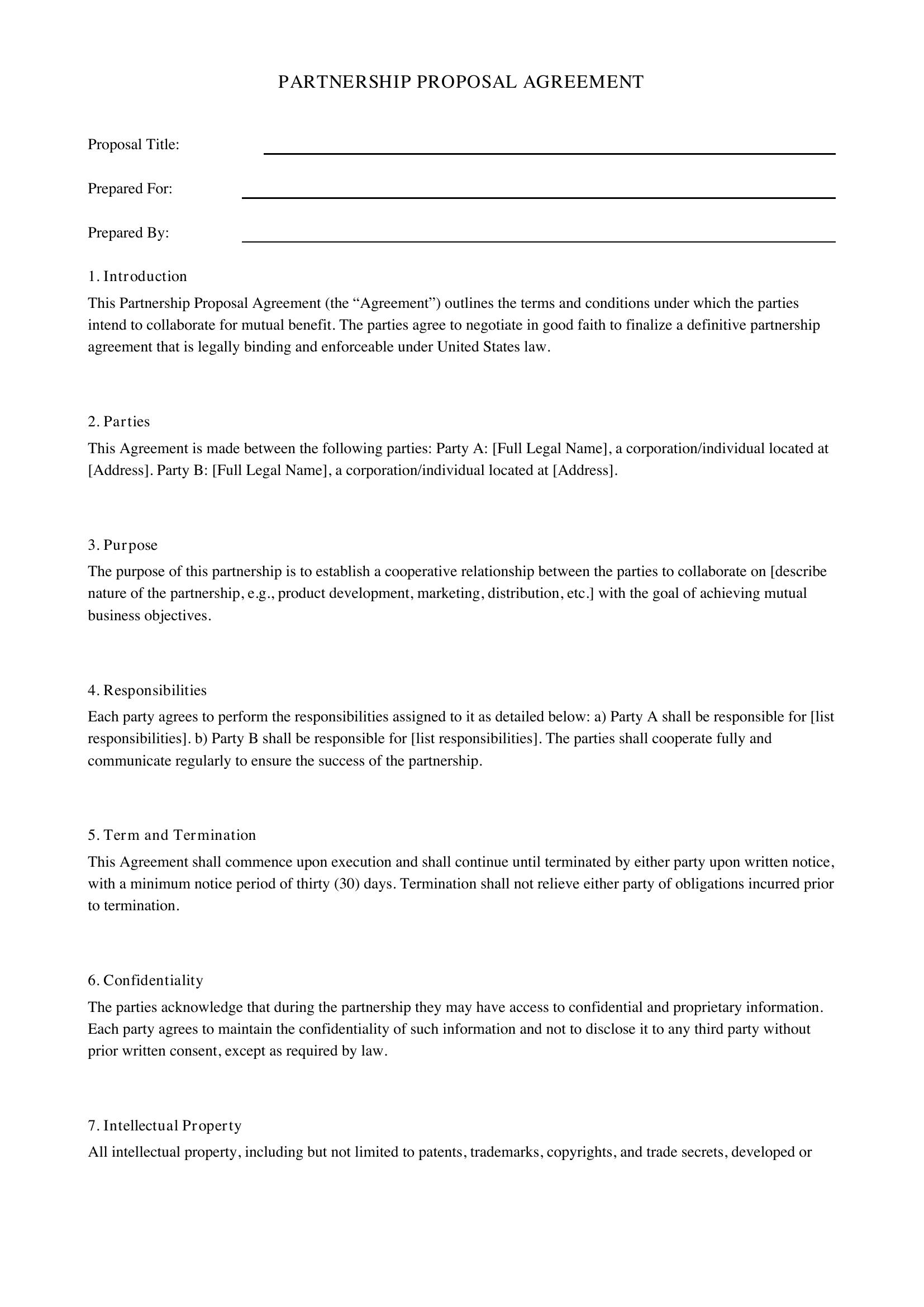 Partnership Proposal Template